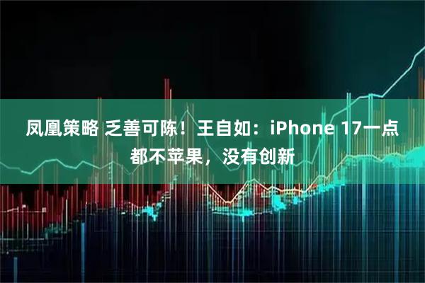凤凰策略 乏善可陈！王自如：iPhone 17一点都不苹果，没有创新